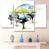 Painting by Numbers Art Piano with WaVIng Flowers 3-Panel